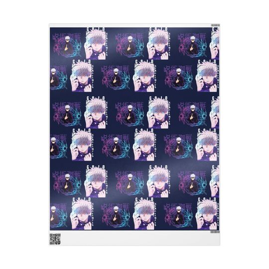 Discover Wrapping Papers, Gojo Satoru Anime Jujutsu Satoru Gift Wrap | Manga Otaku Comic Book Blue Wrap