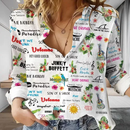 Discover Jimmy Buffett Women Casual Shirt, Music Women Blouses