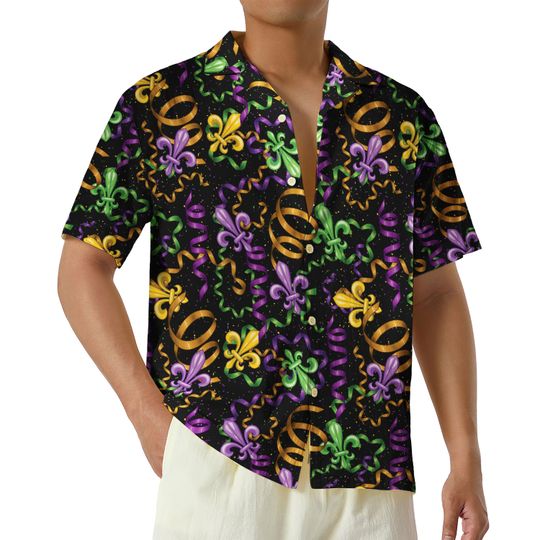 Discover Mardi Gras Themed Hawaiian Shirt