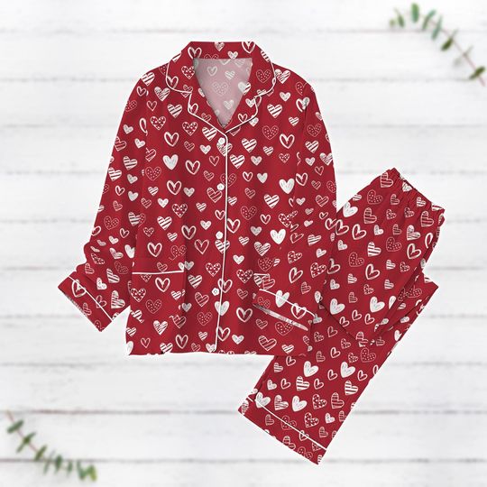 Discover Valentines Day Pajamas Set, The Heart Pajamas, Girls Pajamas, Wedding Pajamas For Party