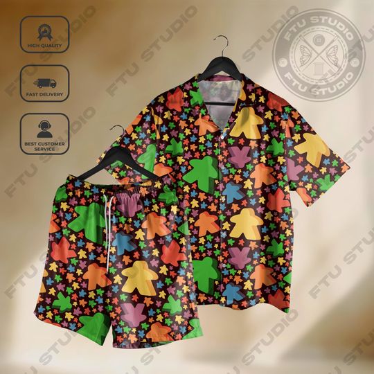 Discover Meeple Game Hawaiian Shirt Fantasy Game Party Board Games Gifts
