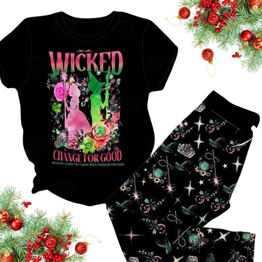 Discover Wicked Changed For Good Pajamas Set, Defying Gravity Shirt, Elphaba and Glinda Shirt, Musical Movie Women Pajamas