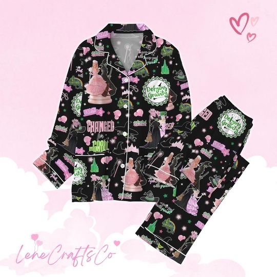 Discover Wicked Movie Pajamas, Wicked Musical Pajamas Set, Broadway Musical Pajamas, Changed For Good Pajamas