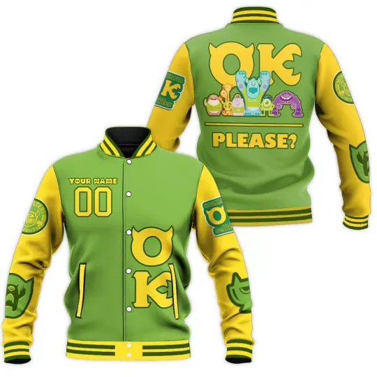 Discover Custom Monster University OK Uniform Varsity Jacket, Baseball Personalize