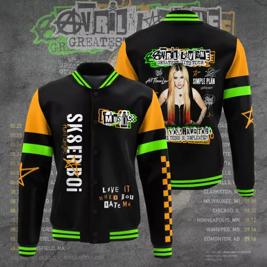Discover Avril Lavigne Music Baseball Jacket For Fan