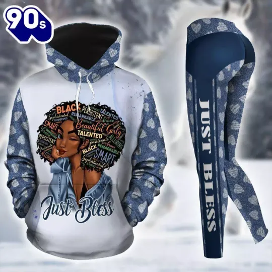 Discover Black Girl All Over Print Leggings Hoodie Set Outfit For Women - Musicdope90s