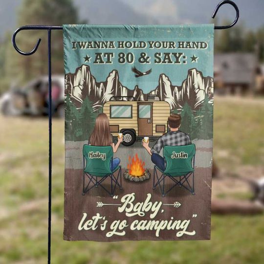 Discover Baby Let's Go Camping Personalized Camping Flag