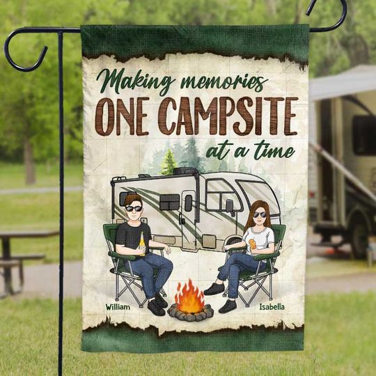 Discover Drive Slow Drunk Campers Matter - Couple Personalized Custom Flag - Gift For Husband Wife, Anniversary