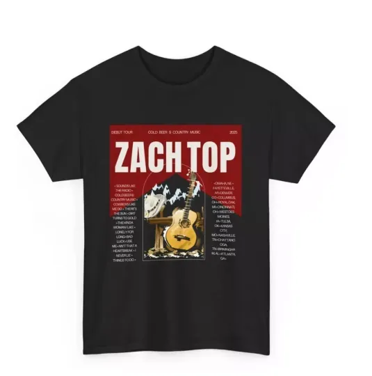 Discover Zach Top Cold Beer & Country Music Tour 2025 t-shirt