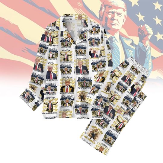 Discover New Year Trump 2025 Coquette Bow Pajama Set, Happy New Year 2025 Era Pajamas Set