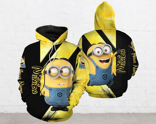 Discover Custom Cute Minion Cartoon Hoodie 3D