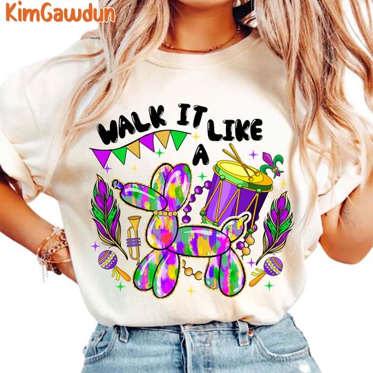 Discover Walk it Like a Dog Mardi Gras Shirts, Glitter Mardi Gras Shirt