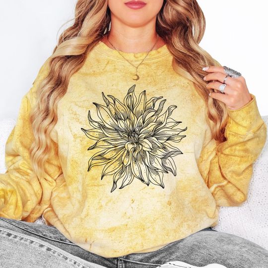 Discover Dahlia Flower Blast Crewneck Sweatshirt