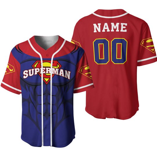 Discover Personalized Superman DC Men’s Short Sleeve Anime Baseball Jersey