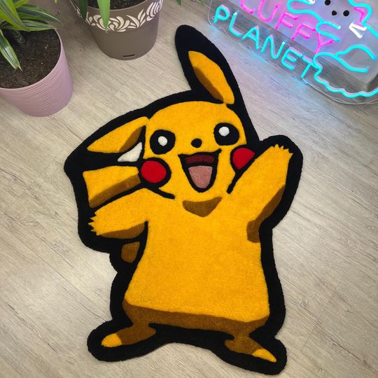 Discover Handmade Pika Rug - Custom Anime Carpet with Any Character Design