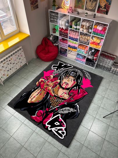 Discover Custom Anime Character Tufted Rug - Handmade Bedroom Decor