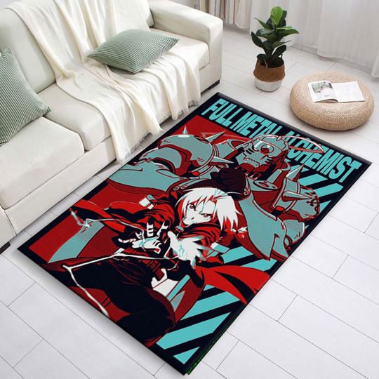 Discover Stylish Fullmetal Alchemist Rug  Stunning Gift for Manga & Anime Fans- Ideal for Manga Lovers