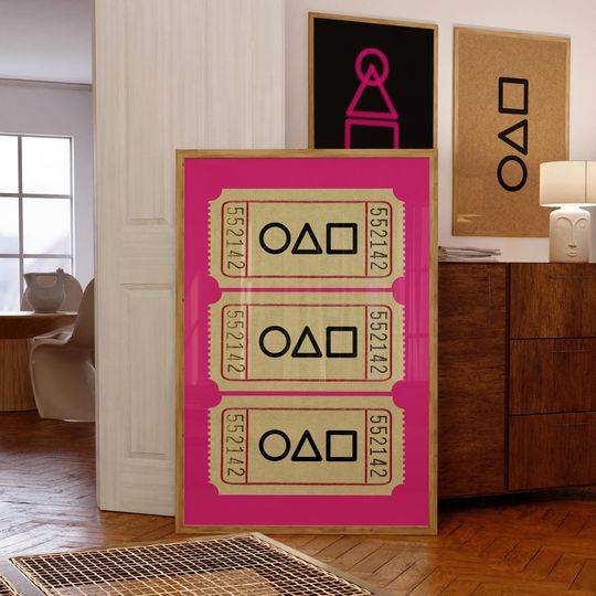 Discover Trendy Squid Cosplay Tickets  Wall Art Modern Minimalist Korean Series
