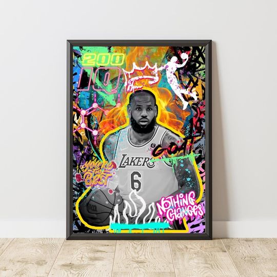 Discover LeBron James Graffiti Wall Art, Lebron James Poster, Basketball Poster