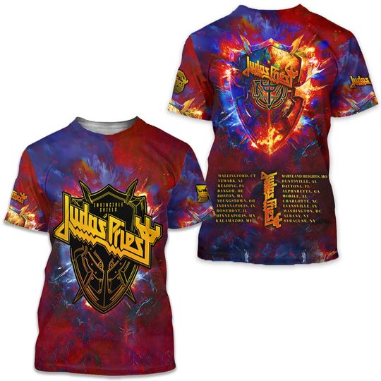 Discover Judas Priest Invincible Shield Tour 2024 3D Tshirt