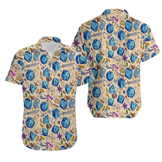 Discover DnD Vintage Hawaiian Shirt Funny Dungeons and Dragons