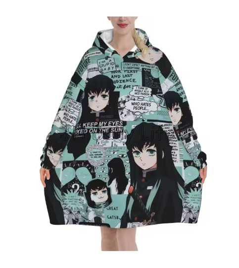 Discover Cute Anime Muichiro Tokito Blanket Hoodie