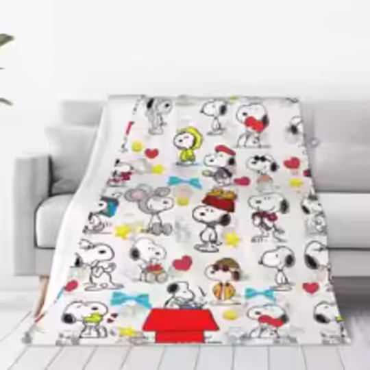 Discover Snoopy Flannel Blankets Miniso Warm Soft Fleece Blanket