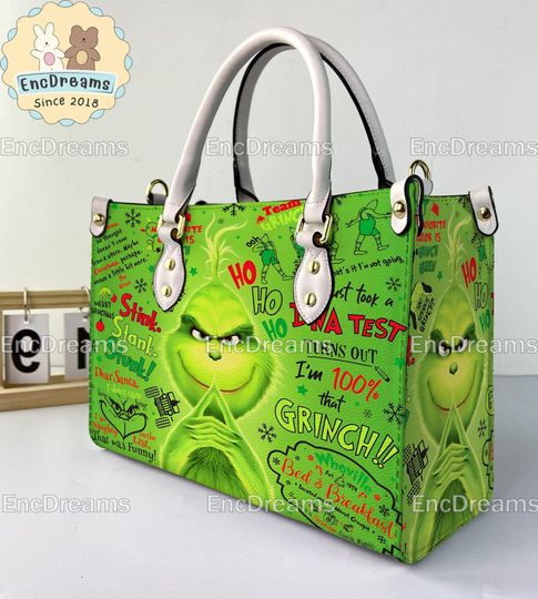 Discover The funny character Christmas Personalized Leather Handbag