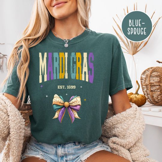 Discover Mardi Gras Grunge Comfort Colors Tee Shirt, Fat Tuesday Celebration Shirt