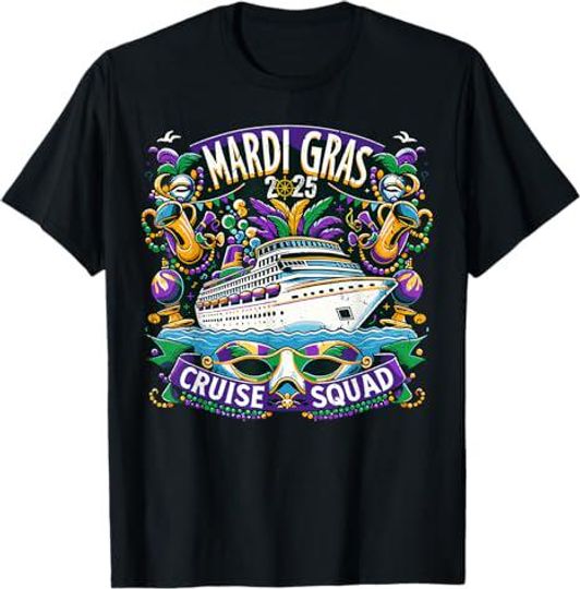 Discover Mardi Gras 2025 Cruise Squad Family Matching Group T-Shirt