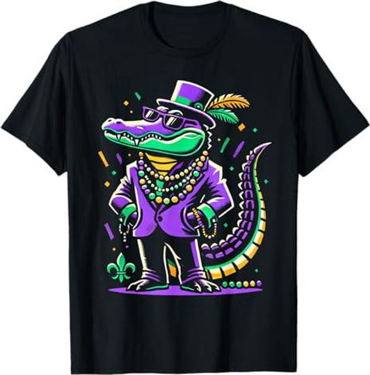 Discover Mardi Gras Alligator Boys Men Mardi Gras T-Shirt