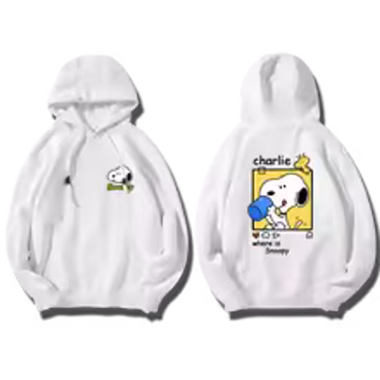 Discover plus size Snoopy cartoon women's hooded sweatshirt