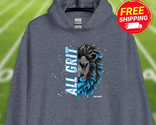 Discover Lions Hoodie All Grit Hooded Sweatshirt For Lions Fan Gift