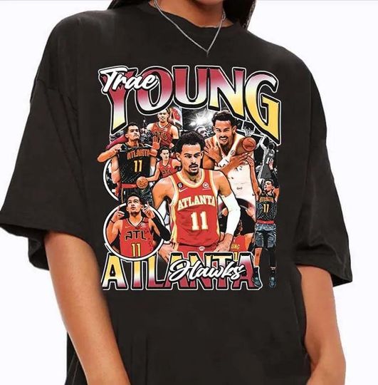 Discover Vintage 90s Graphic Style Trae Young T-Shirt - Trae Young T-Shirt , American Basketball Gift