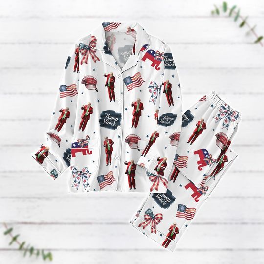 Discover Coquette Bow Trump Pajamas Set, Trump Vance Pajamas, Republican