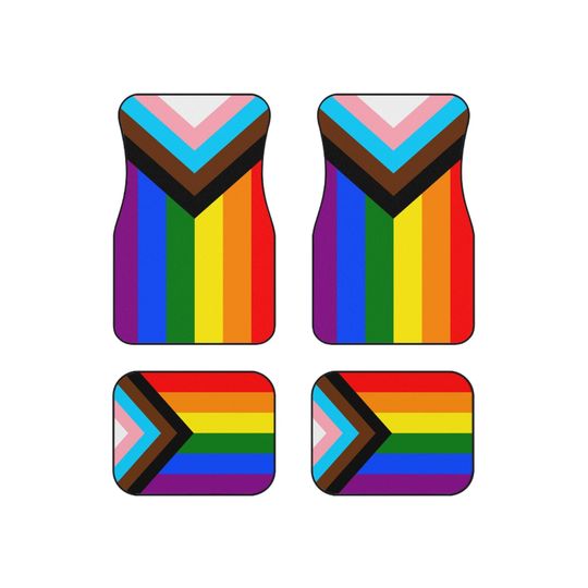 Discover Pride Flag Car Mats, LGBTQA+ Rainbow Auto Floor Mat Set