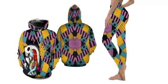 Discover Hollow Hoodie 3D or Legging for Fan /Jack&Sally-For Women