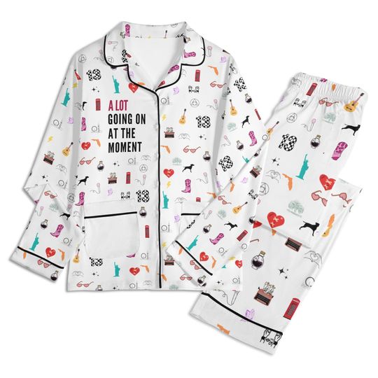 Discover Swiftie Christmas Satin Pajamas, World Tour Band Satin Pajamas