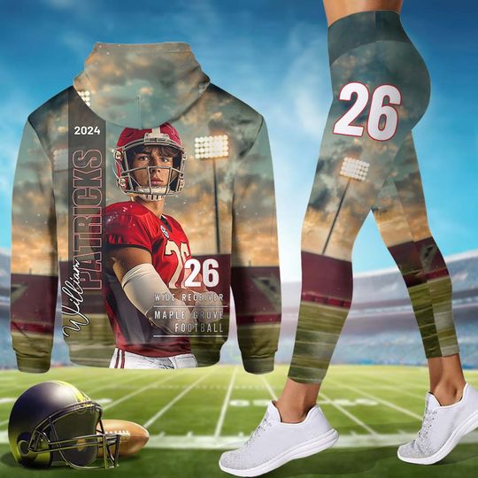 Discover Any Sport, Name, Postion, Number, Team.... - Personalized Football Hoodie and Leggings