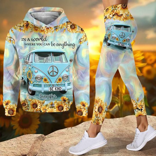 Discover Be Kind - Personalized Hippie Hoodie and Leggings HL591