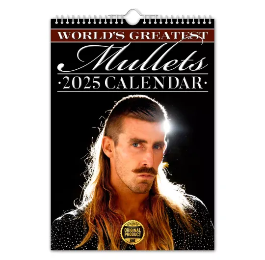 Discover World’s Greatest Mullets 2025 Calendar - Funny Calendar - Quirky - Christmas Gifts