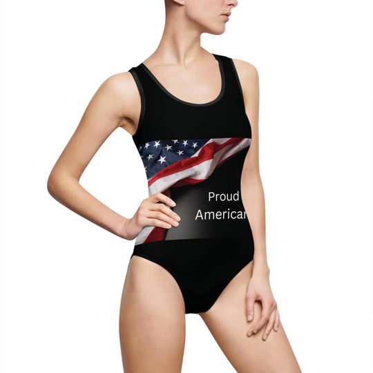 Discover Women's Classic One-Piece Swimsuit, Flag Swim Wear, Bathing Suit, Flag Suit