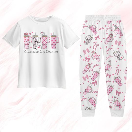 Discover Obsessive Cup Valentine Pajamas Set, Cute Tumbler 40oz Holiday Pajamas