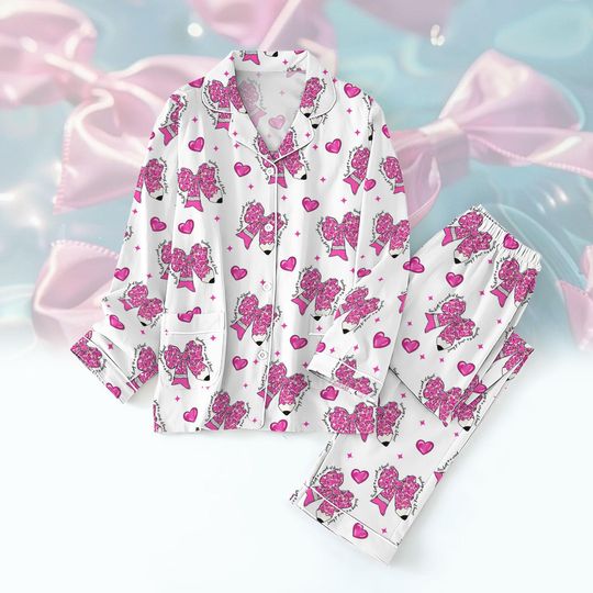 Discover Coquette Teacher Pajamas Set, Coquette Pencil Bow