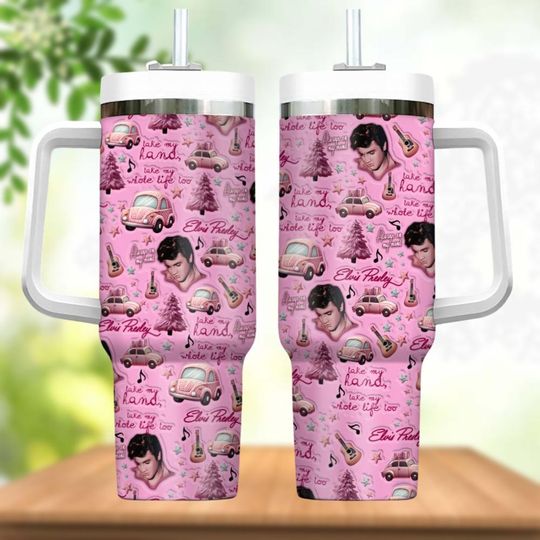 Discover Elvis Presley 40oz Stainless Tumbler, Personalized Elvis Presley Tumbler