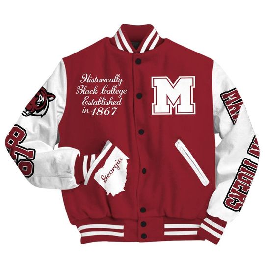 Discover Tigers College Varsity Jacket, HBCU Est. 1867 Maroon Et Facta Est Lux Georgia Baseball Jacket
