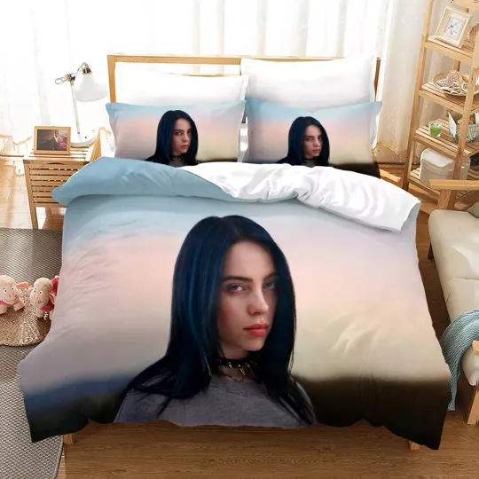 Discover 3D Billie Eilish Quilt Cover Set Bedding Sets Pillowcases