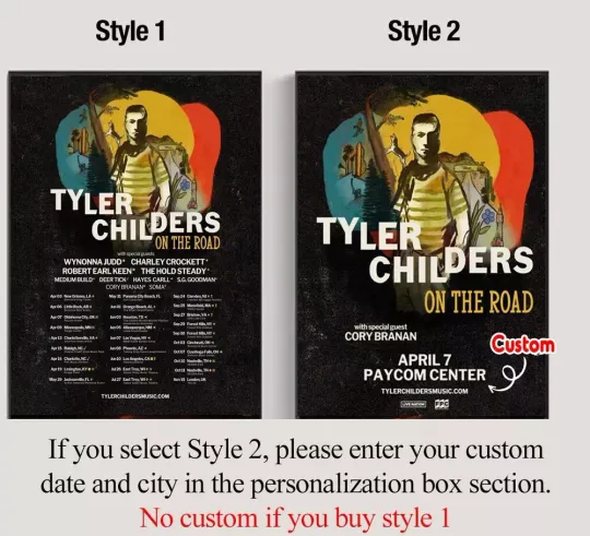 Discover Tyler Childers On The Road US Tour For 2025 Poster, Custom Date & City Poster