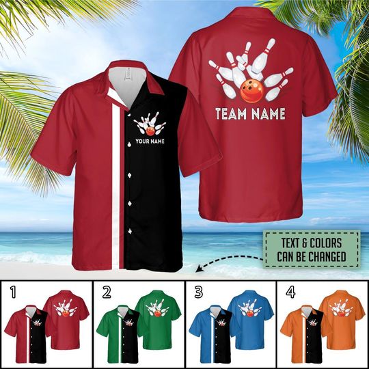 Discover Personalized Bowling Hawaiian Shirt, Custom Team Name Bowler