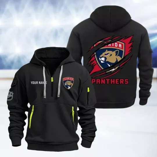 Discover Personalized Name Florida Panthers Quarter Zip Hoodie